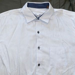 Blue and White Fashionable Dress Shirt
